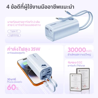 [China CCC]Handin PD35W Power Bank 30000mAh ชาร์จเร็ว แบตเตอรี่สำรอง มีหน้าจอ LED