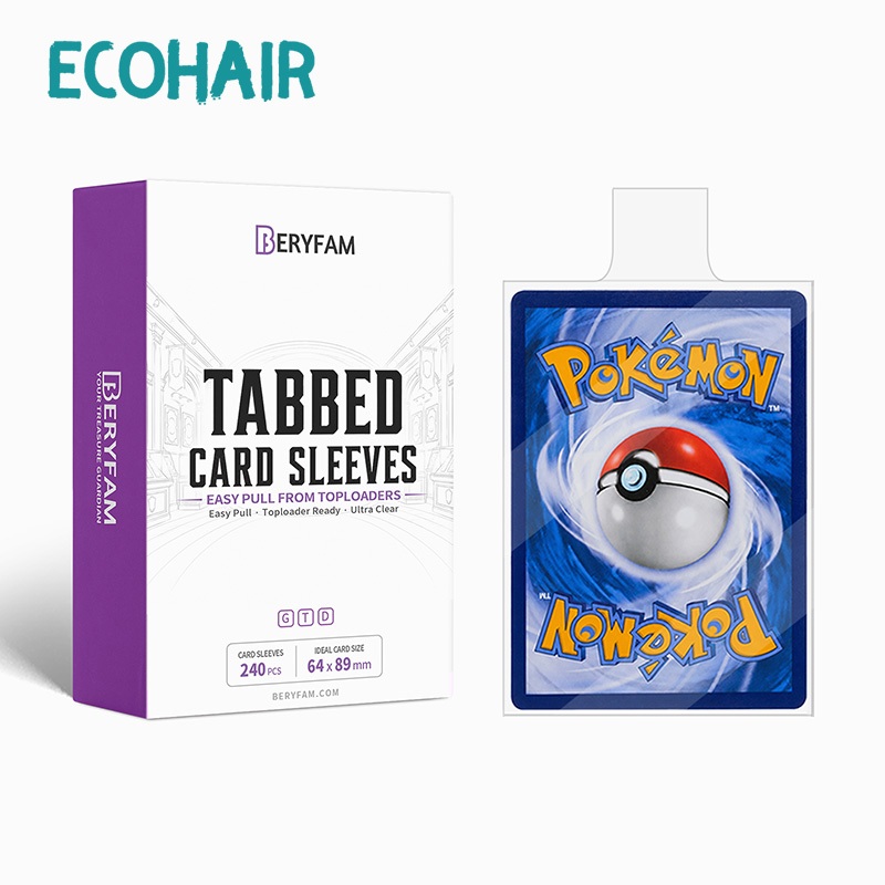 240ใบ BERYFAM สลีฟมีหูดึง ใช้กับToploader สำหรับ โปเกมอน วันพีซ นารูโตะ Lorcana ซองใส่การ์ด TABBED C