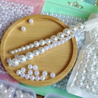 มุกตกแต่ง (ชนิดมีรู) ใช้ในงานประดิษฐ์Diy (ปริมาณ50กรัม) พร้อมส่งจากไทย