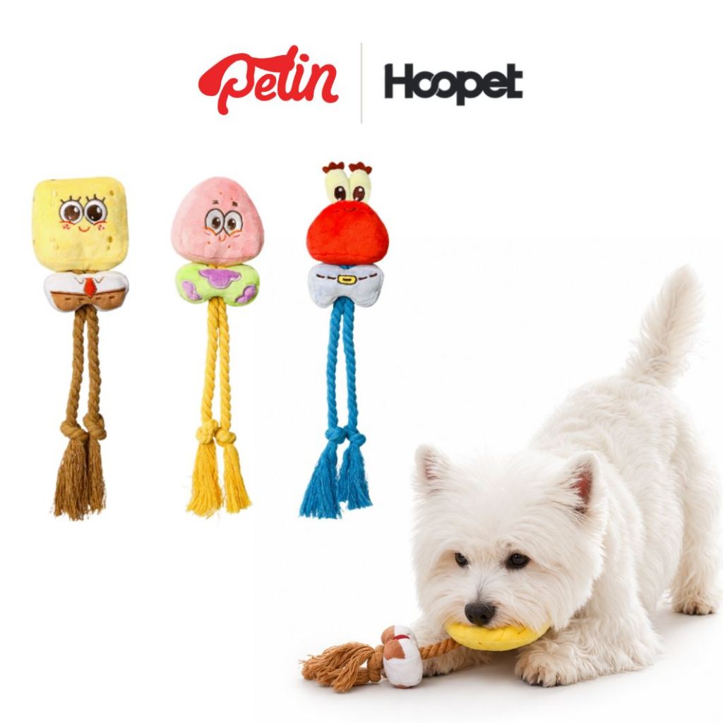 Hoopet x spongebob ของเล่นสุนัข ของเล่นเชือกกัด แก้เหงา ทนกัด