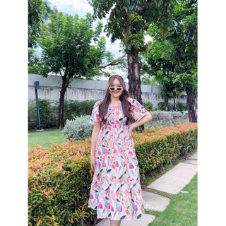 NITAAN ♥️ PORJAI DRESS เดรสพอใจที่ทำถึงมาก พลอยอยากได้คอตตอนยาวใส่ไม่ร้อน ช่วงบนสม็อคไม่พอง แขนปล่อยๆ ออกมาเป็นตัวนี้ค่า