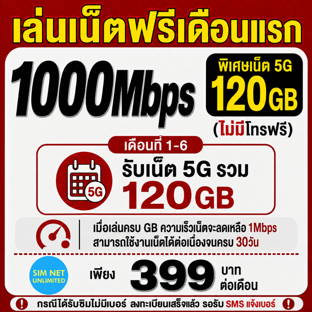 (เล่นฟรีเดือนแรก) ซิมเทพ true เล่นเน็ต ความเร็ว 1000Mbps (พร้อมใช้ฟรี true wifi ทุกแพ็กเกจ)
