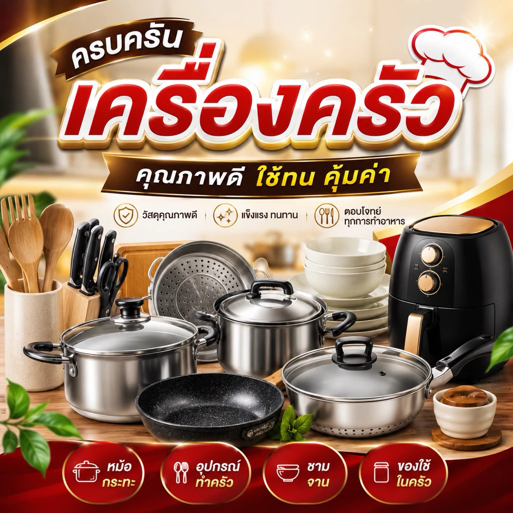 [เฉพาะไลฟ์] เครื่องครัวราคาคุ้ม ของใช้ในครัวครบครัน เลือกง่าย ใช้ดี คุ้มทุกชิ้น