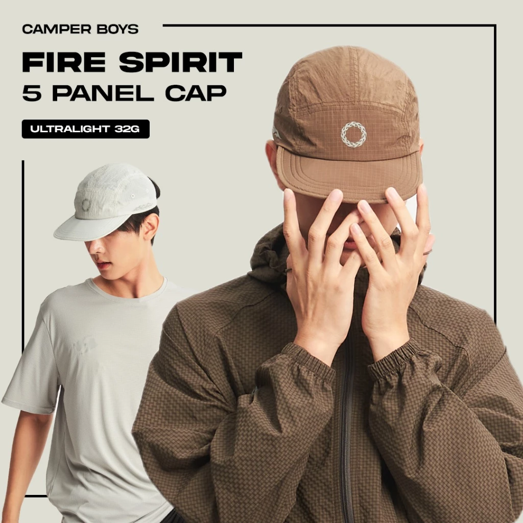 Fire Spirit 5 Panel Cap หมวกเดินป่า หมวกวิ่ง น้ำหนักเบา พับเก็บได้ไม่เสียทรง กันแดด กันน้ำ ใส่ได้กับทุกกิจกรรม