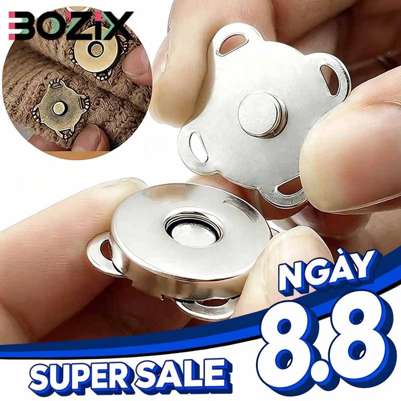 Bozix ปุ่มแม่เหล็กรูปดอกบ๊วย แพ็คละ 2 คู่ แรงแม่เหล็กสูง ไม่หลุดง่าย เหมาะสำหรับงาน DIY ซ่อมแซมเสื้อผ้าและกระเป๋า