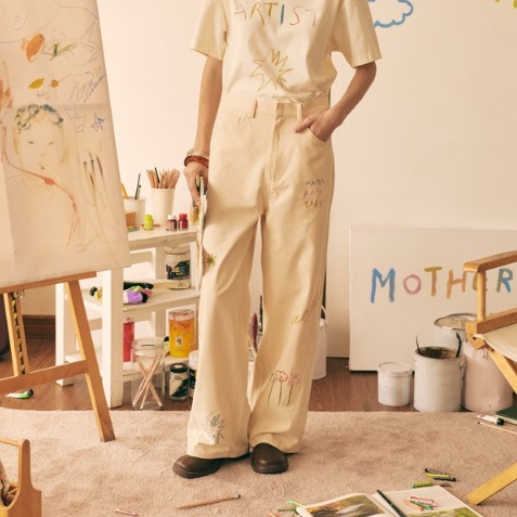 lookbookpetite x junejune | the fresco pants (adult) สี ecru