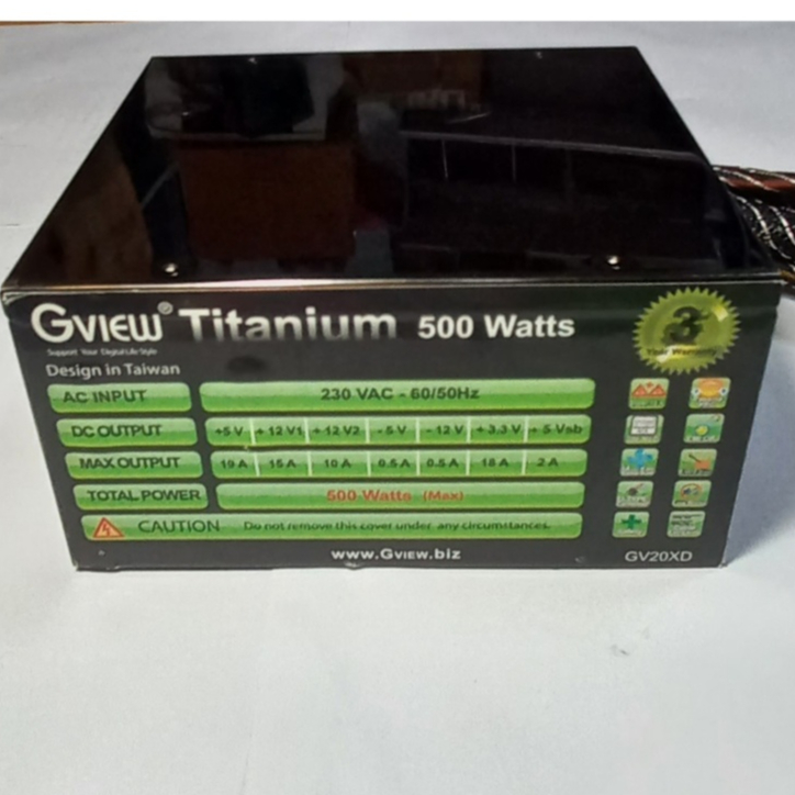 Gview 500W TITANIUM GV20XD Power Supply พาวเวอร์ซัพพลายมือสอง