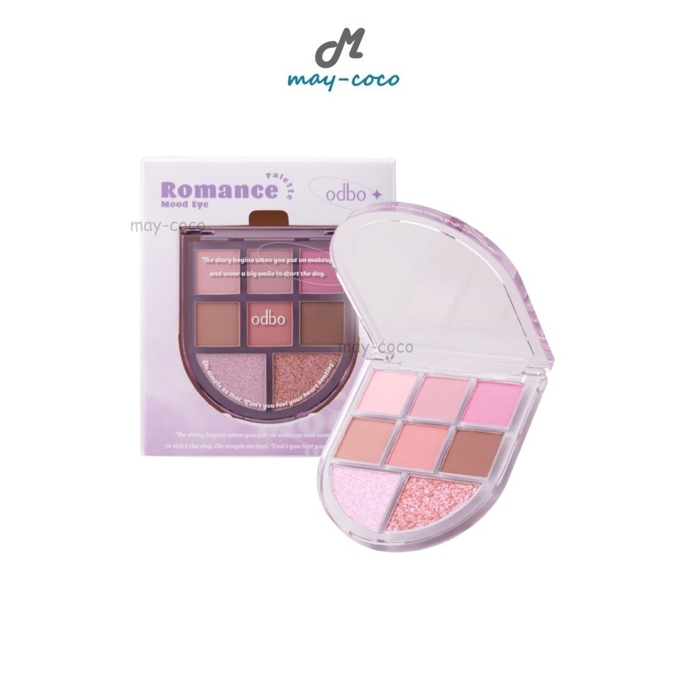 ถูก/แท้/มีไลฟ์ พาเลทท์ ODBO Romance Mood Eye Palette พาเลทท์โรแมนซ์ ทาตา แต่งตา เนื้อแมท ชิมเมอร์ กลิตเตอร์ ตาวิ้ง สดใส