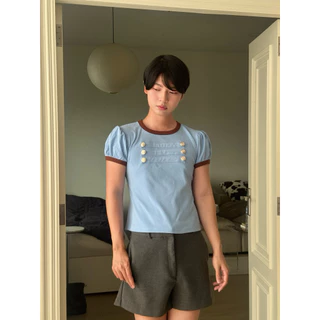 Dolly tee เสื้อแขนตุ๊กตาดีเทลกระดุม แบรนด์ Cozyvibe