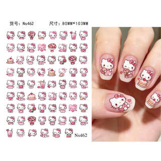 kitty💚 สติกเกอร์ติดเล็บ เป็นลายนูนๆ ใช้สำหรับตกแต่งเล็บ น้องคิดตี้ลายน่ารัก