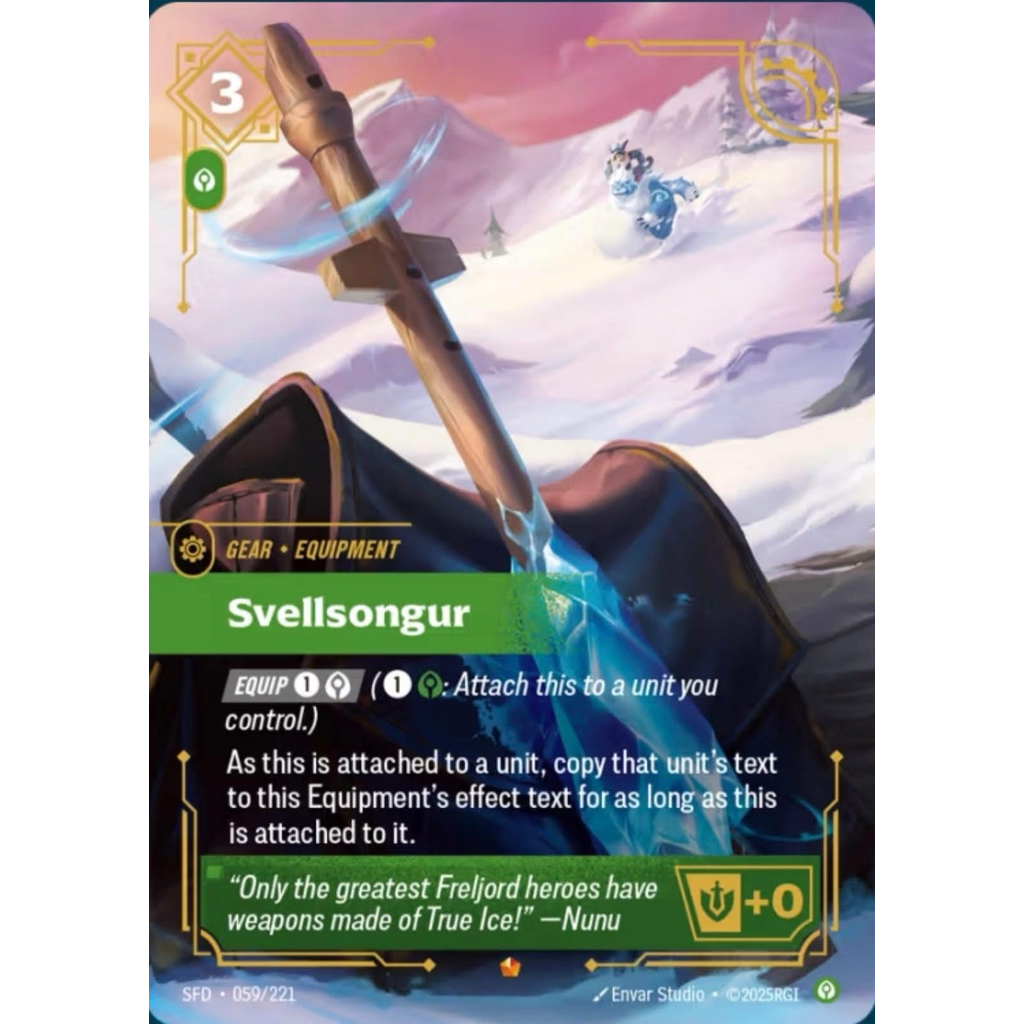 💯 พร้อมส่ง Svellsongur Riftbound Official TCG Riot TRADING CARD GAME