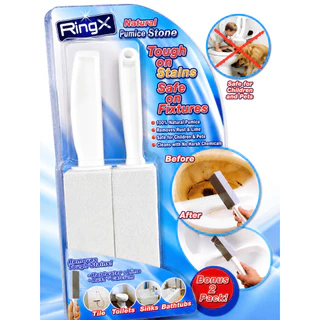 หินขัดห้องน้ำ ไม่ต้องใช้น้ำยา ขัดสะอาดไม่เปลืองแรง แปรงหิน Ring X หินภูเขาไฟ สำหรับทำความสะอาดสุขภัณฑ์ - ได้ 2 ชิ้น