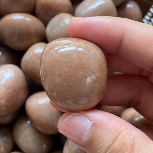 Peach moonstone พีชมูนสโตนขัดมัน สวย น่ารักมาก เป็นหินแห่งความรัก อ่อนโยน เยียวยาอารมณ์ มีเสน่ห์ ดึงดูดความสัมพันธ์ที่ดี