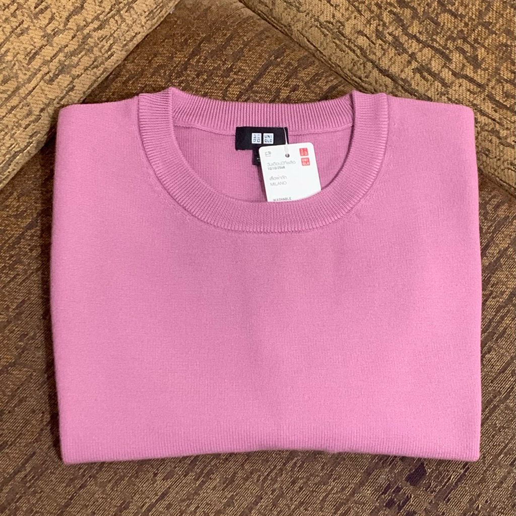 Uniqlo เสื้อผ้าถัก MILANO คอกลม แขนสั้น Size M