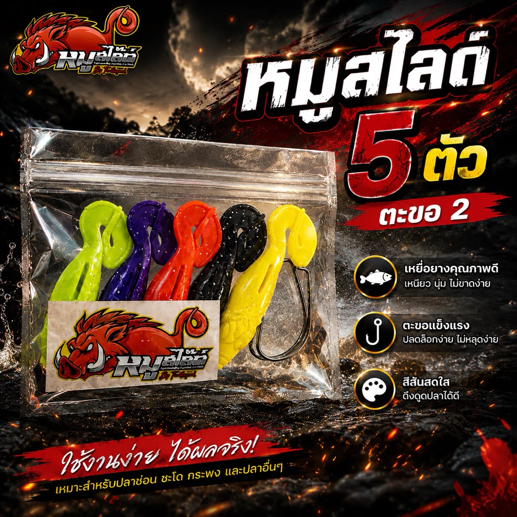 ปลายางหมูสไลด์คละสี(Skriping)แพ็คเกจใหม่พร้อมสติ๊กเกอร์ มีทั้ง 5 ตัวขอ2และ 3 ตัวขอ1 สุดคุ้ม คุณภาพดี