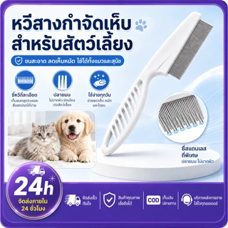 PETWELL หวีสางเห็บหมัด หวีสเตนเลส ก้านหวีถี่มาก สําหรับกําจัดหมัดขนสัตว์เลี้ยง สุนัข แมว
