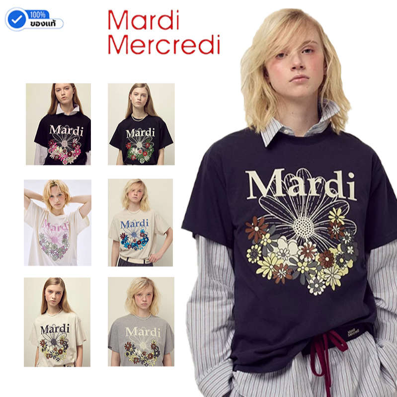 MARDI MERCREDI ของแท้ 100% JARDIN TSHIRTลายดอกไม้ที่ได้รับความนิยม สีสันสวยงามทุกแบบ และสามารถจัดส่งได้ทันที
