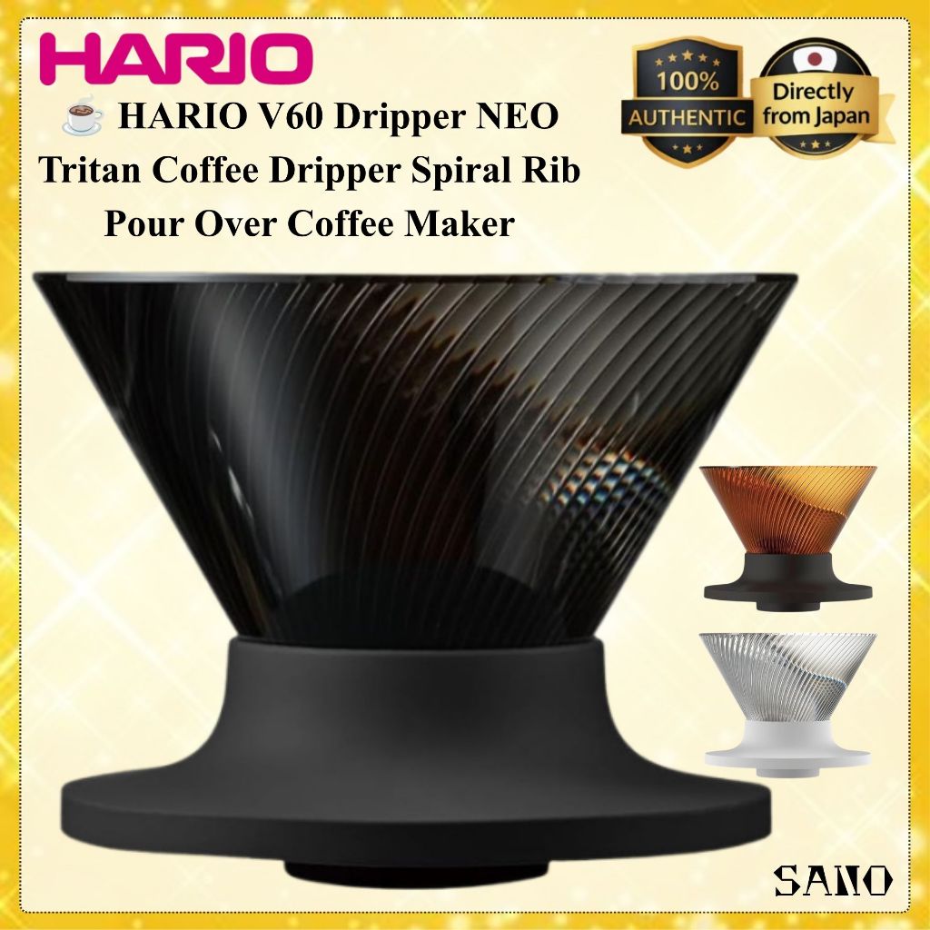 HARIO V60 Dripper NEO Tritan Coffee Dripper Spiral Rib Pour Over Coffee Maker Made in Japan