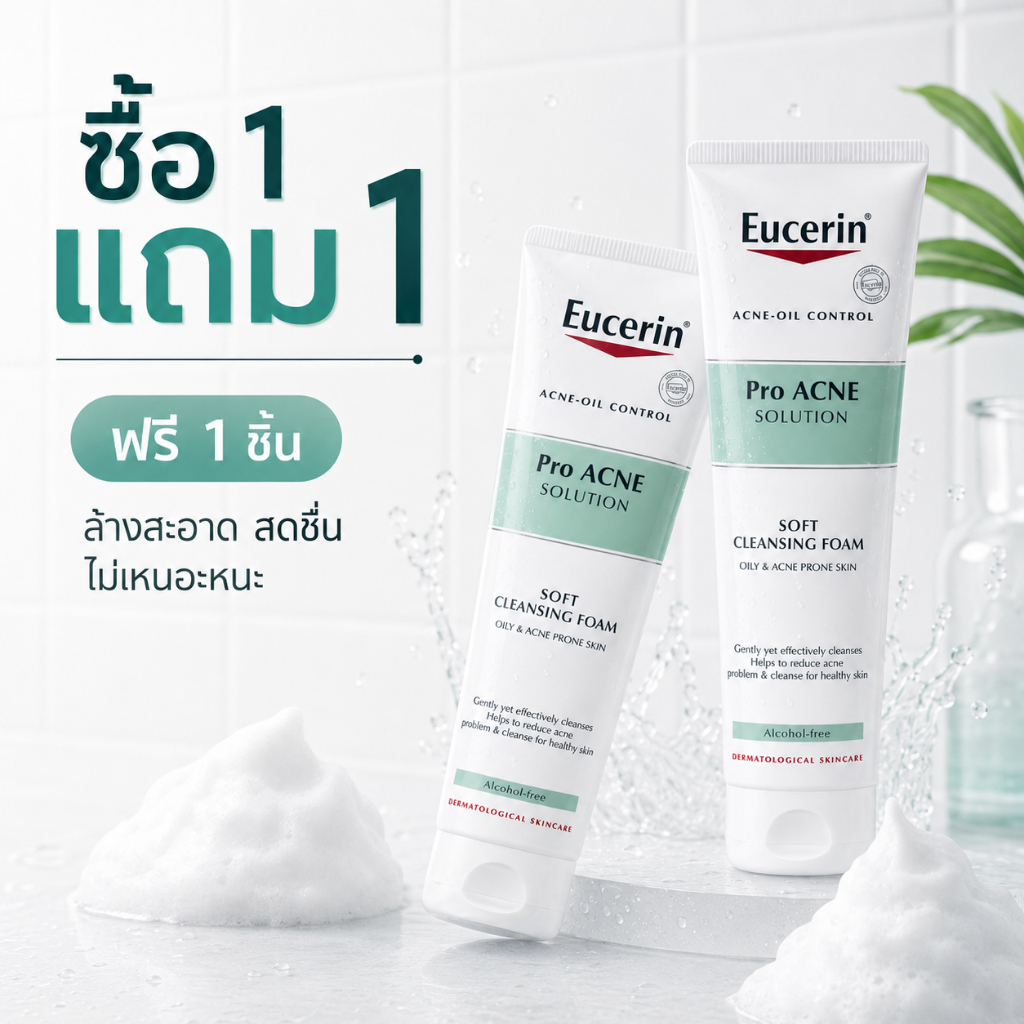 ✨ ซื้อ 1 แถม 1 โฟมล้างหน้าสูตรอ่อนโยน ดูแลสิว ผิวสดชื่น 150ml ใช้ทุกวัน