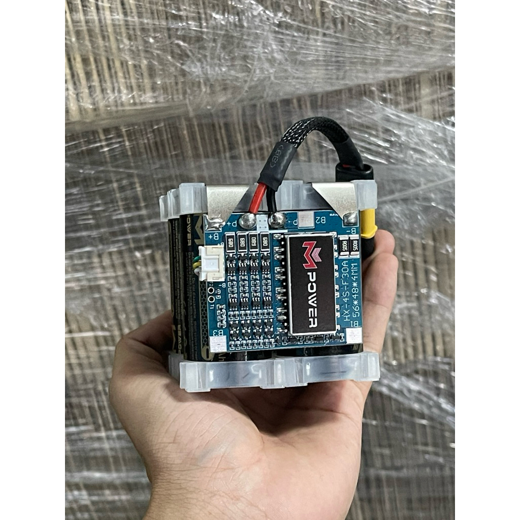 แบตเตอรี่ลิเธียมฟอสเฟต 4s14.6V 6,000mAh Bms30A 32700 Mpowerพร้อมใช้งาน ทรงเหลี่ยม