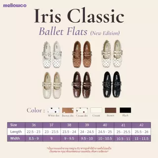 Mellowco รุ่น Iris Classic Ballet รองเท้าบัลเล่ต์สายเข็มขัด M8-4427 / MH-6107 / MC-6516