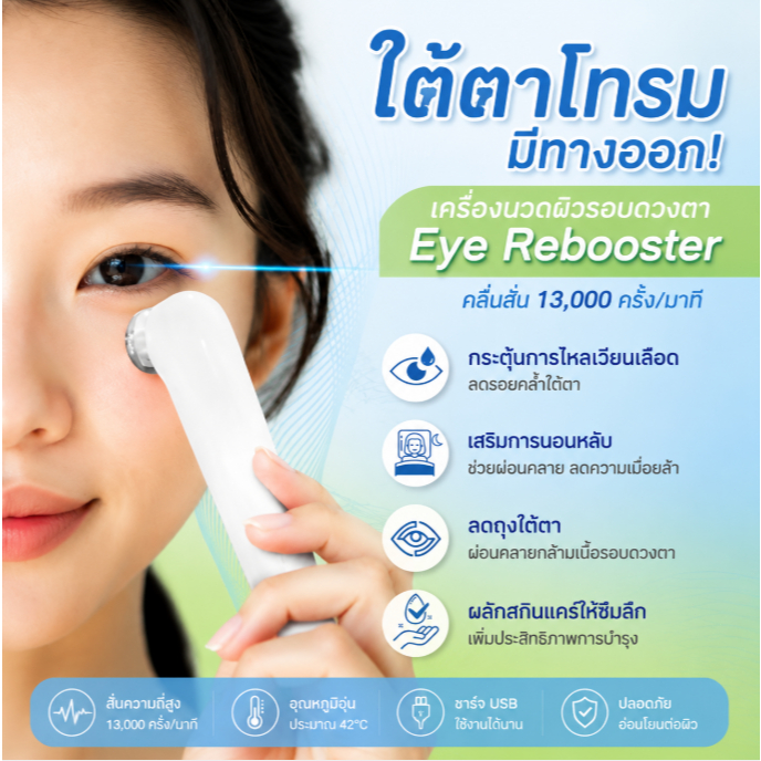 2026 รุ่นใหม่ เครื่องนวดพกพาสำหรับดวงตาและคอ เครื่องนวดผิวรอบดวงตาระบบสั่น เครื่องนวดใต้ตา ลดรอยคล้ำ ตาแพนด้า ลดบวม