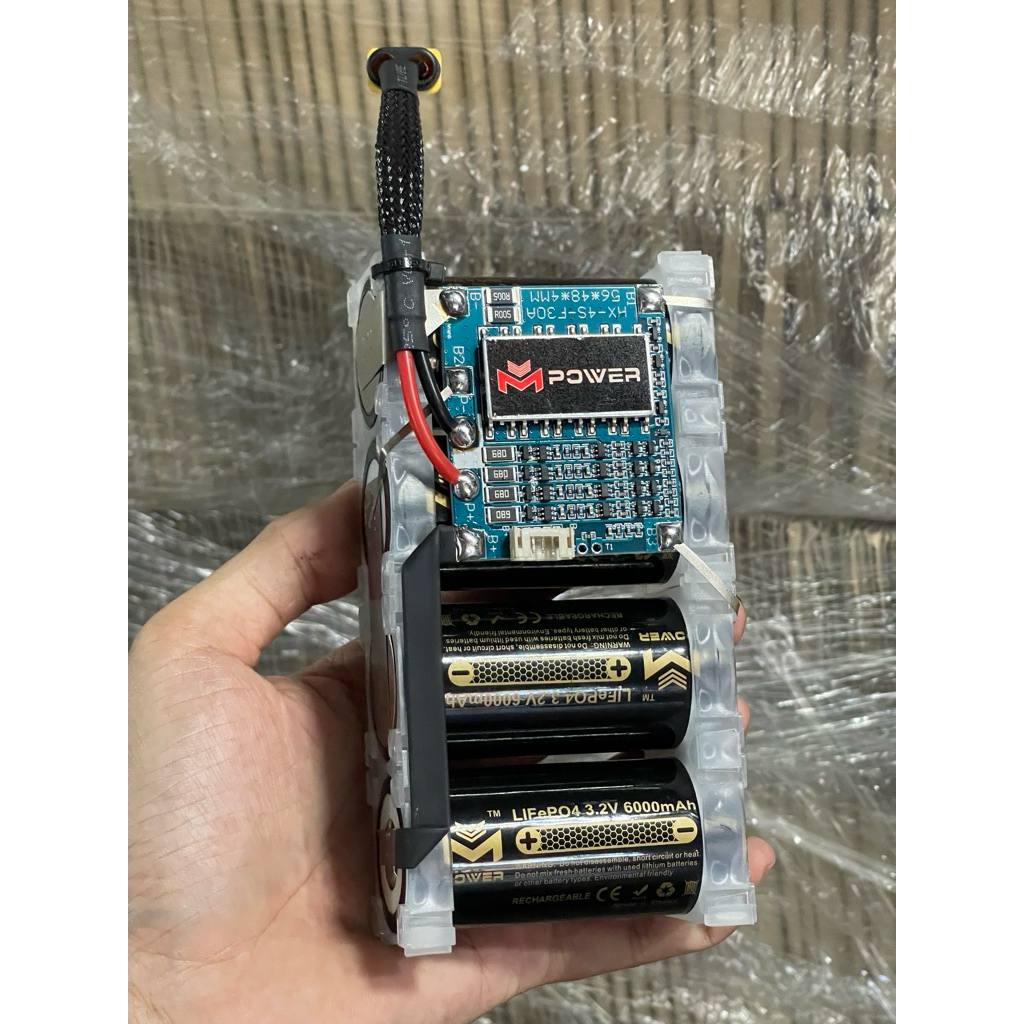 แบตเตอรี่ลิเธียมฟอสเฟต 4s14.6V 6,000mAh Bms30A 32700 Mpowerพร้อมใช้งาน ทรงi