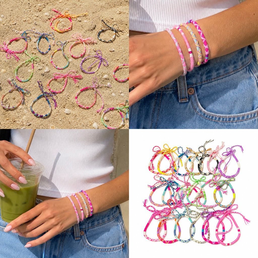 Piing me Bracelet | กำไลเชือกถัก (ใส่ได้ทั้งข้อมือ-ข้อเท้า)