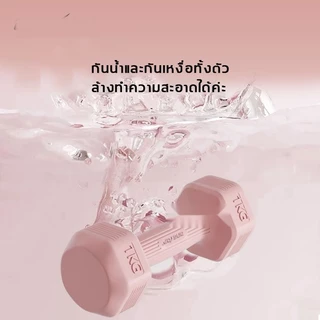 ดัมเบลหกเหลี่ยมหุ้มยาง คู่ 2 ชิ้น น้ำหนัก 1-3kg Dumbbells อุปกรณ์ออกกำลังกายฟิตเนส ช่วยลดไขมันต้นแขน ลดน้ำหนัก