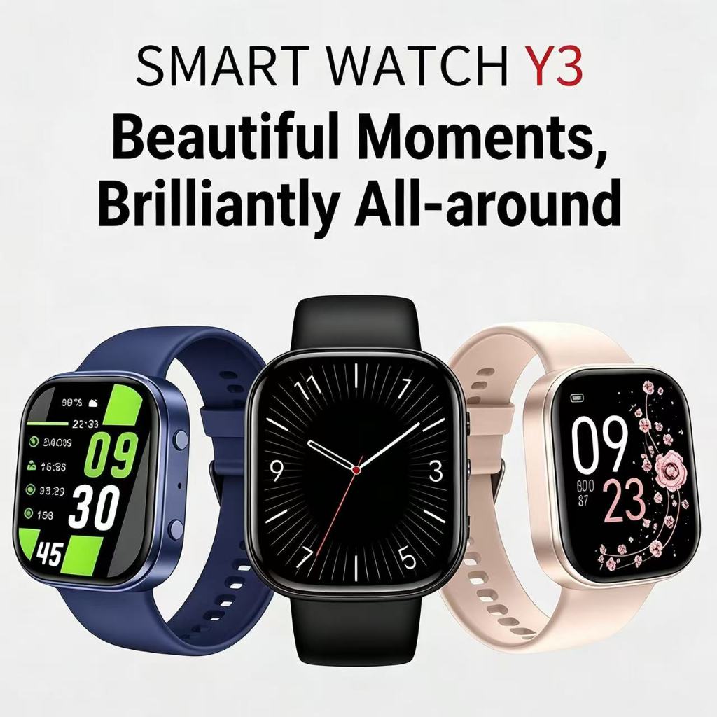 2026 NEW Y3 Smartwatch Real-time Heart Rate and Blood Oxygen Monitoring Sports Bluetooth Calling Digital Bluetooth Watch