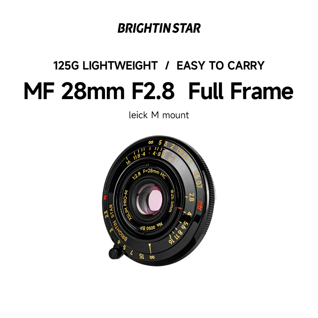 【รับประกันสินค้า 2 ปี】Brightin Star MF 28mm F2.8 เลนส์เฟลล์เฟรม Leica M Mount Fit  M2 M3 M6 M9 M10 M