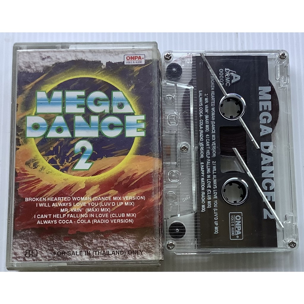 Cassette Tape เทปคาสเซ็ทเพลง Mega Dance 2  ลิขสิทธิ์ Broken Hearted Woman I Will Always Love You