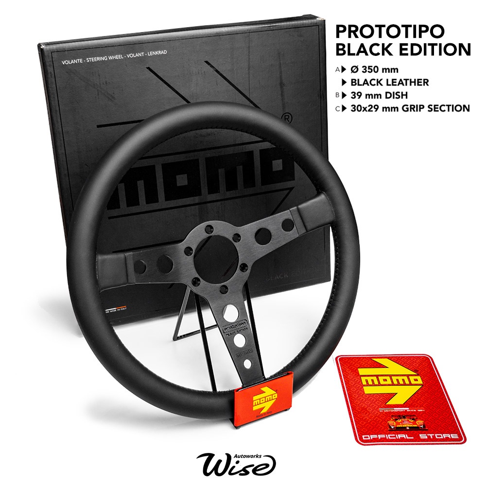MOMO พวงมาลัย [แท้100%🇮🇹] - PROTOTIPO BLACK EDITION