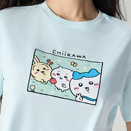 GIORDANO เสื้อยืดผู้หญิง Women's Sorona Printed Tee (CHIIKAWA) 05396404