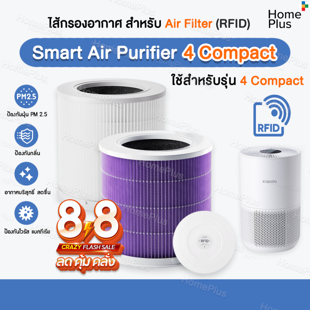 [ส่งไว] RFID ✅ ไส้กรองอากาศ สำหรับ Smart Air Purifier 4 Compact Filter ไส้กรองอากาศเสี่ยวหมี่ กรองฝุ่น ไส้กรอง 4 Compact
