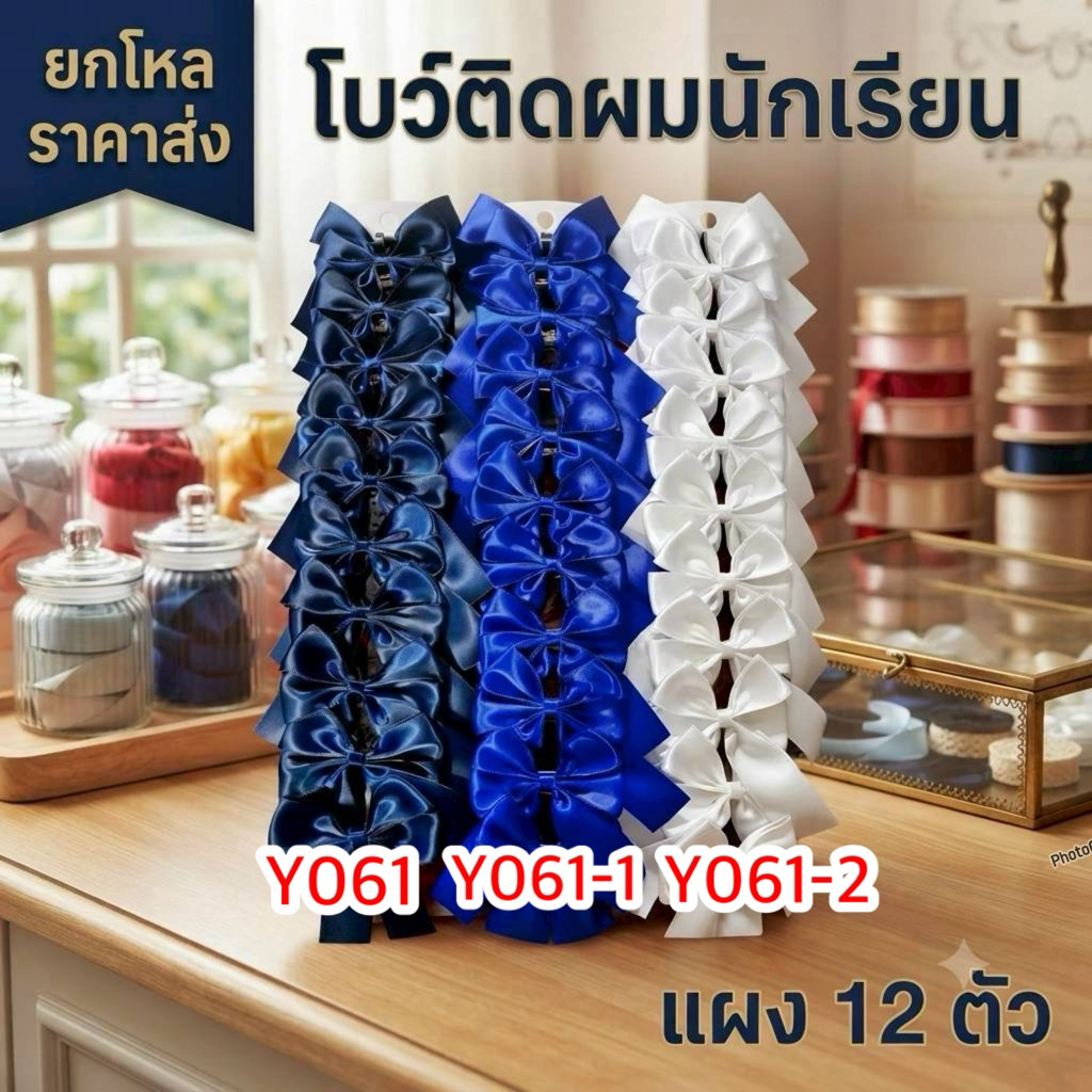 ยกแผง โบว์ แผง 12ตัว มีราคาส่ง Y061