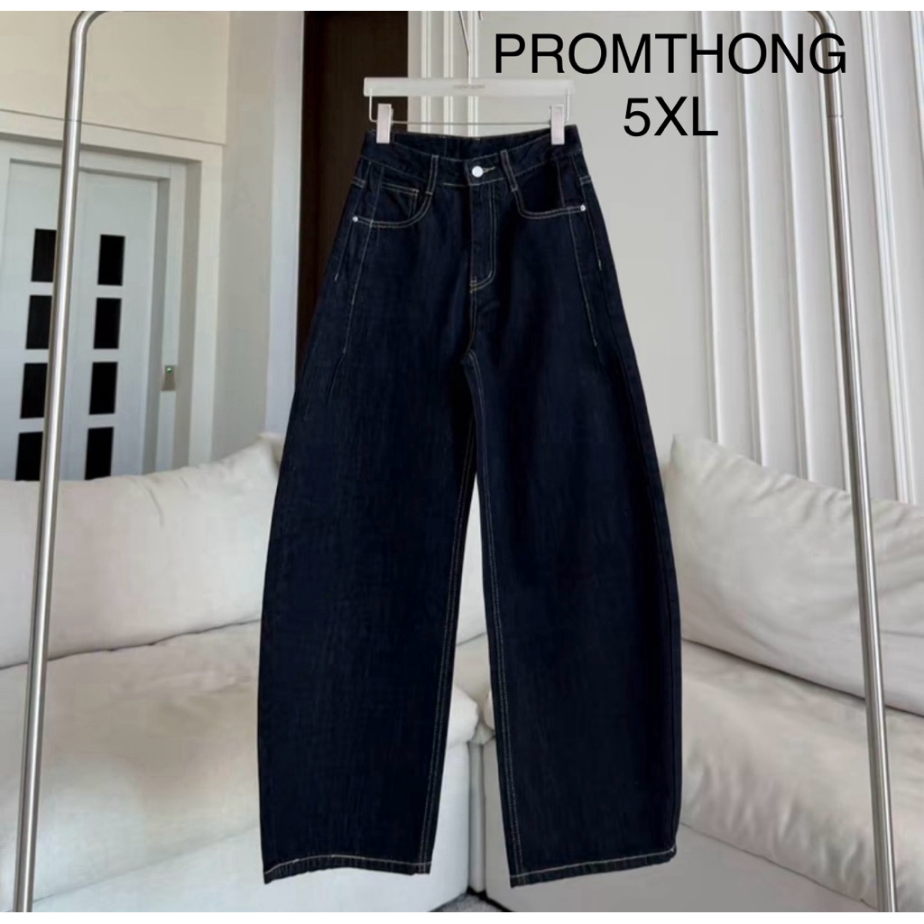 ส่งต่อกางเกงยีนส์PROMTHONG สีครามดิบ 5XL รุ่น Erika Barrel