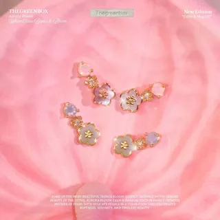 ต่างหู Aurora Bloom Magical Stud ก้านเงินแท้ S925 - The Green Box
