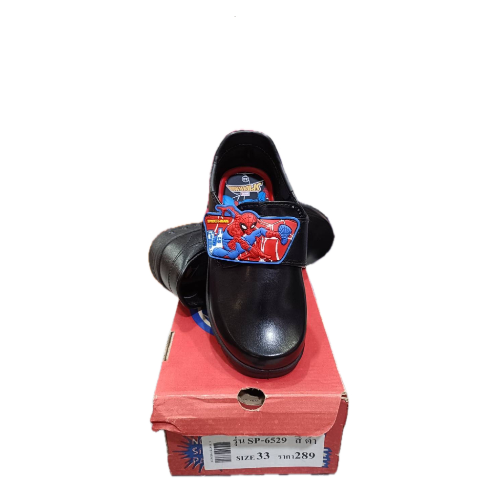 รองเท้านักเรียนเด็ก Chappy SP-6529 Spider-Man ดำ เบอร์ 25-35