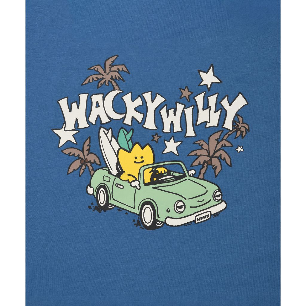WACKY WILLY เสื้อยืดรุ่น KIKY HAWAIIAN SHORT SLEEVE T-SHIRT BLUE Unisex (80232SHWSSU_S6BLXX) — صورة 3