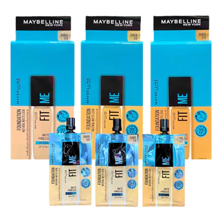 (กล่องx6) รองพื้นซอง เมย์เบลลีน ฟิต มี แมทแอนด์ พอร์เลส ฟาวเดชั่น MAYBELLINE Fit me matte+poreless foundation