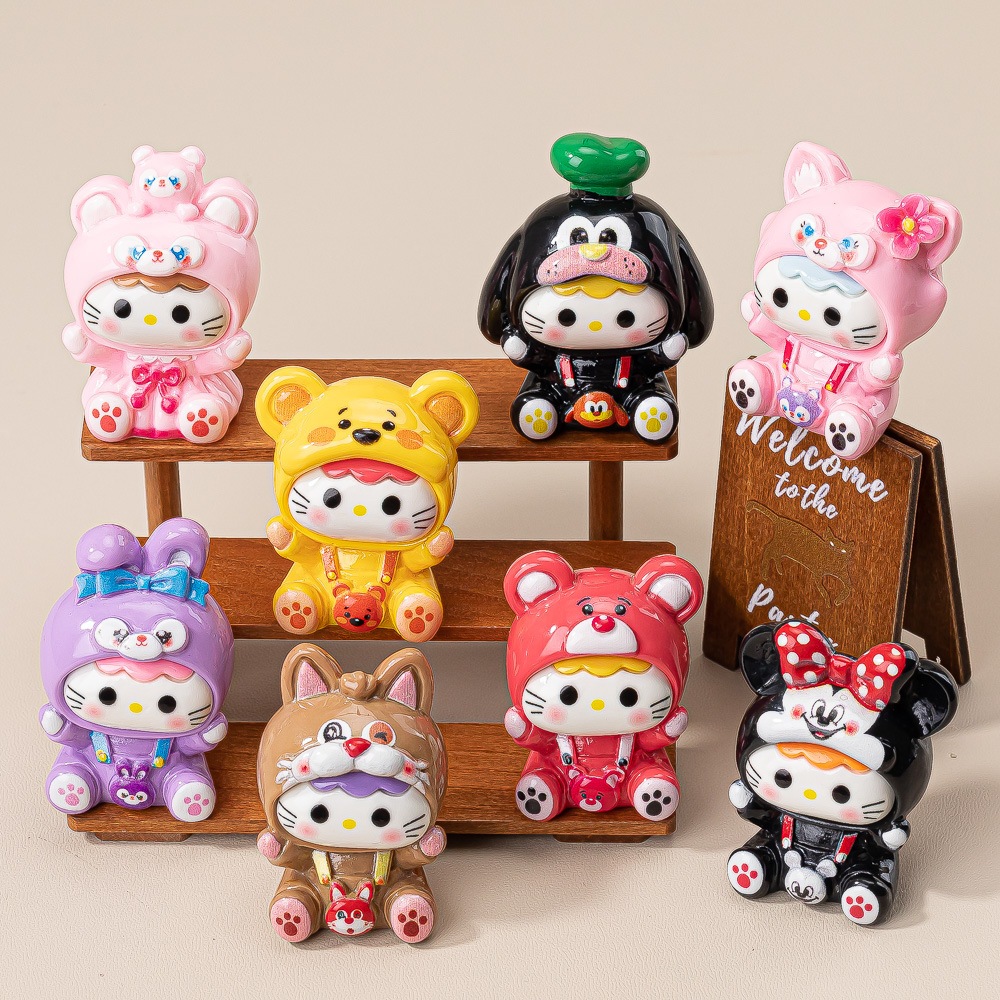 พร้อมส่ง ของตกแต่ง สะสม DIY เหมียวการ์ตูน (1 SET 8 ตัว)