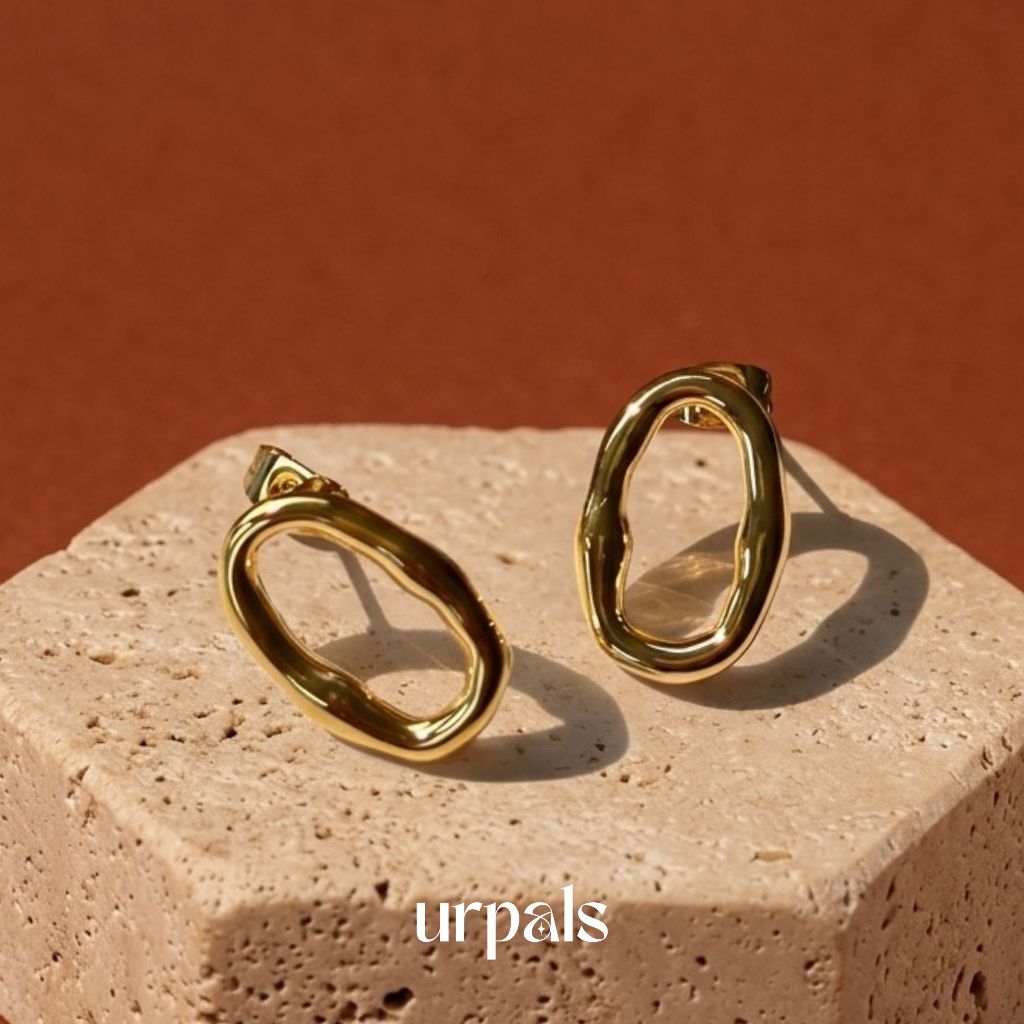 URPALS ต่างหูสายฝอ ต่างหู Stainless ชุบทอง18K สไตล์มินิมอล แมทง่ายกับทุกลุค