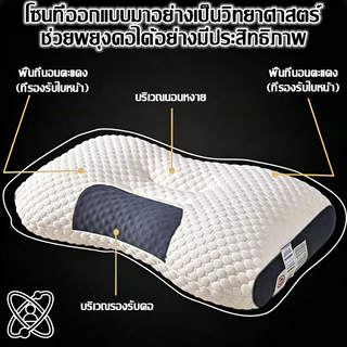 🔥ซื้อ 1 แถม 1✨หมอนยางพารา หมอน หมอนเพื่อสุขภาพแบบ 3D ช่วยบรรเทาอาการปวดคอ ลดการกรน ช่วยให้นอนหลับสบาย และป้องกันไรฝุ่น
