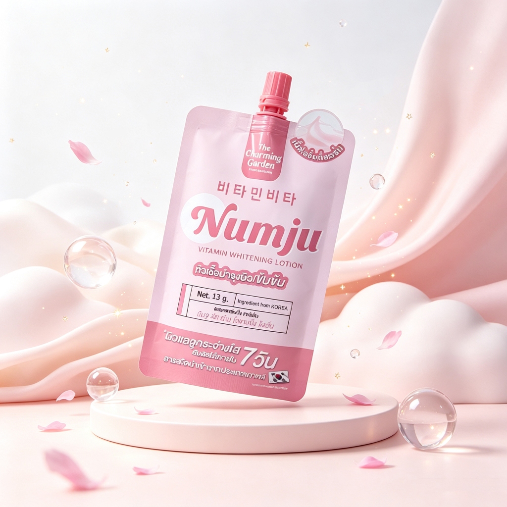 Numju นัมจู วิตามิน ไวเทนนิ่ง โลชั่น 13 กรัม x 1 ซอง สำหรับผิวขาวกระจ่างใส ด้วยส่วนผสมจากเกาหลี