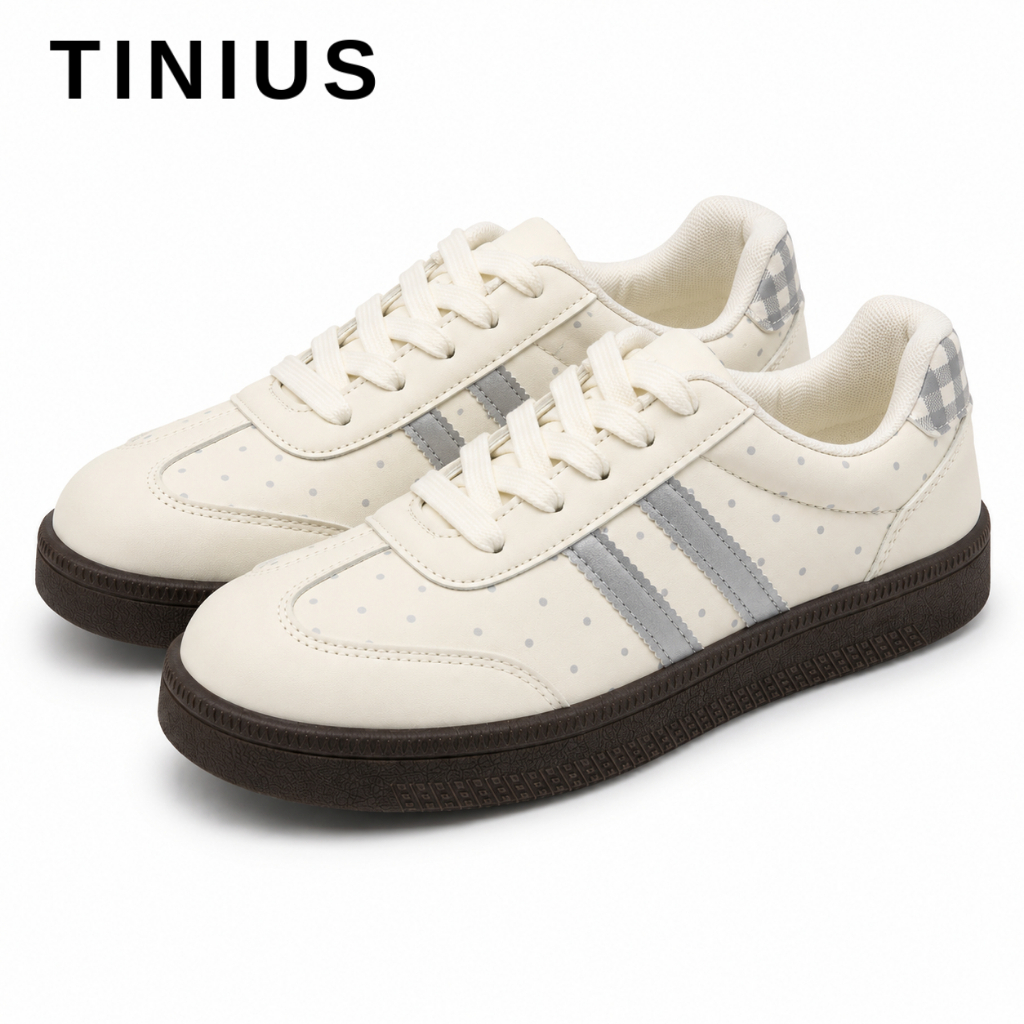 TINIUS รองเท้าผ้าใบสไตล์วินเทจลายจุดคิวท์ โดดเด่นด้วยโทนสีไม่ซั้าใคร นุ่มน้ำหนักเบา เดินสบายตลอดวัน