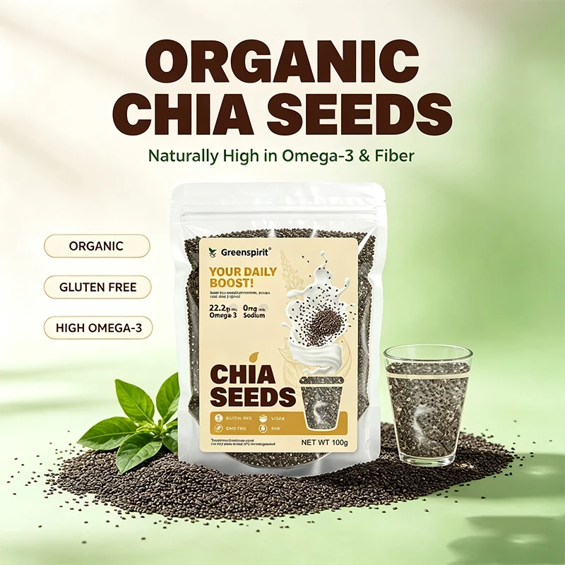 Greensprit เมล็ดเจีย ออร์แกนิค (Organic Chiaseed) ขนาด 500g อาหารทดแทนอิ่มใยสูง