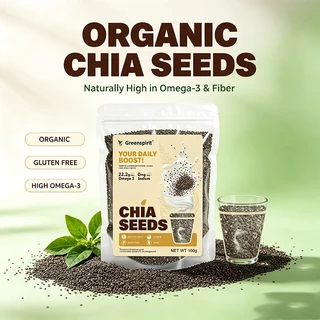 Greensprit เมล็ดเจีย ออร์แกนิค (Organic Chiaseed) ขนาด 500g อาหารทดแทนอิ่มใยสูง
