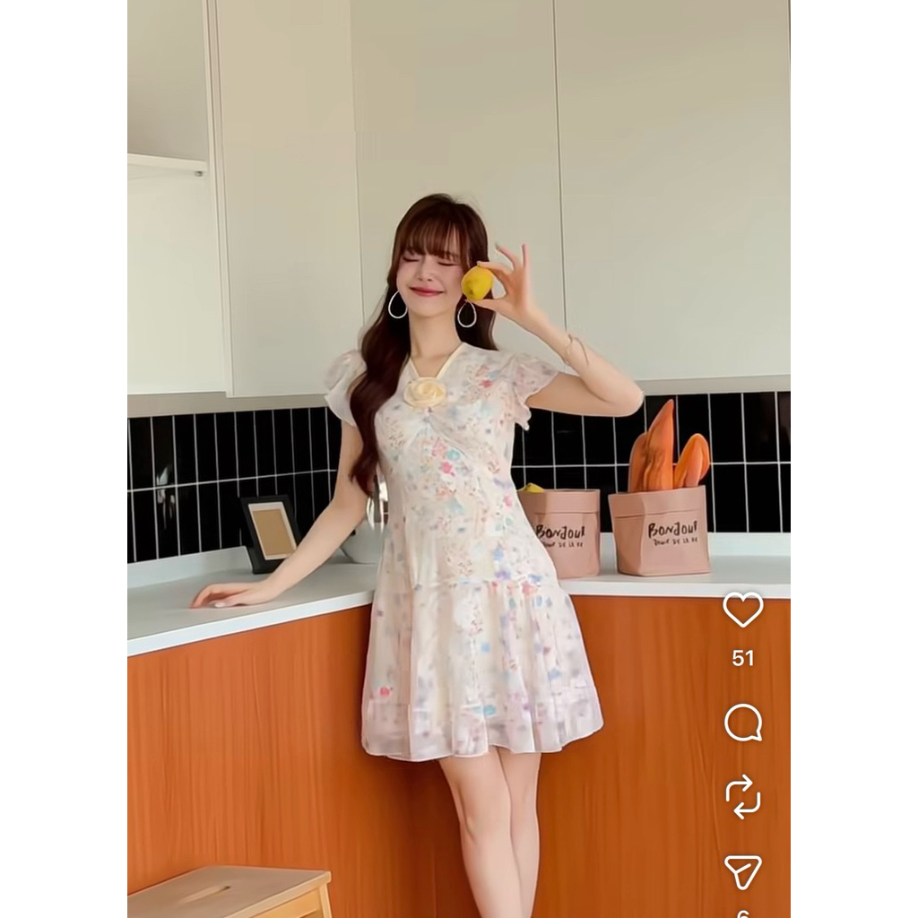 มือ1 แบรนด์Labella รุ่นAlise dress สีขาว SizeM