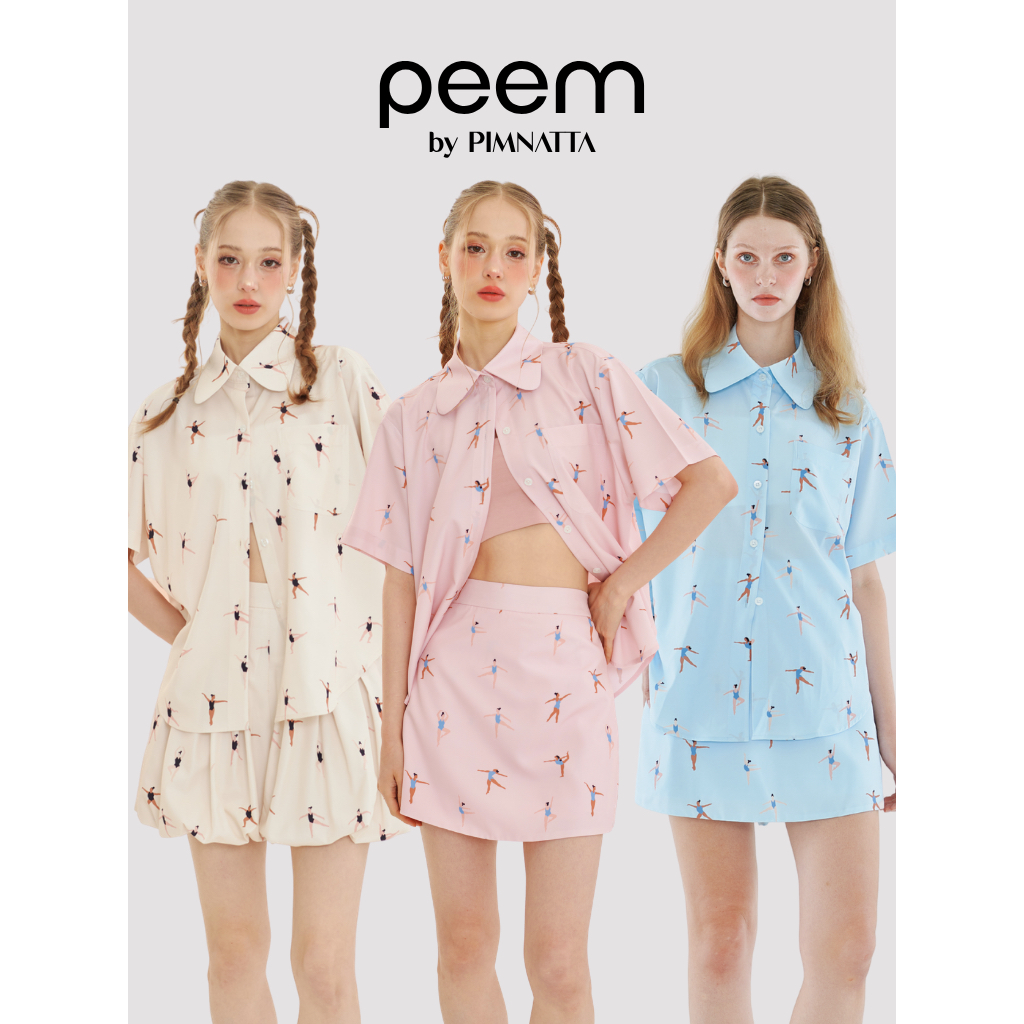 peem by pimnatta | เสื้อเชิ้ตผู้หญิง เสื้อเชิ้ต แมทช์เป็นเซต | ลายบัลเลต์ Whimsical ชุดคู่แม่ลูก